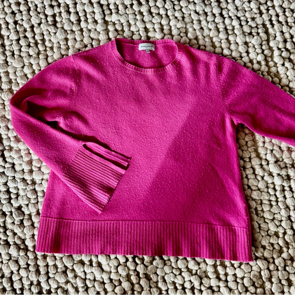 Bianco & Blu Made in Italy Pink Wool Cashmere Blend Sweater M